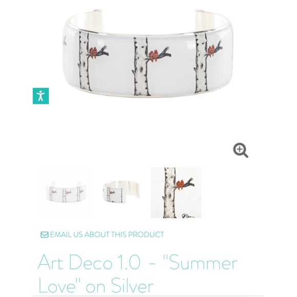 Rustic Cuff Art Deco 1.0 “Summer of Love” on silver Cuff Bracelet - Picture 3 of 6